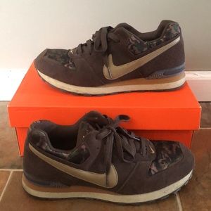Nike air camouflage, brown and tan sneakers.
